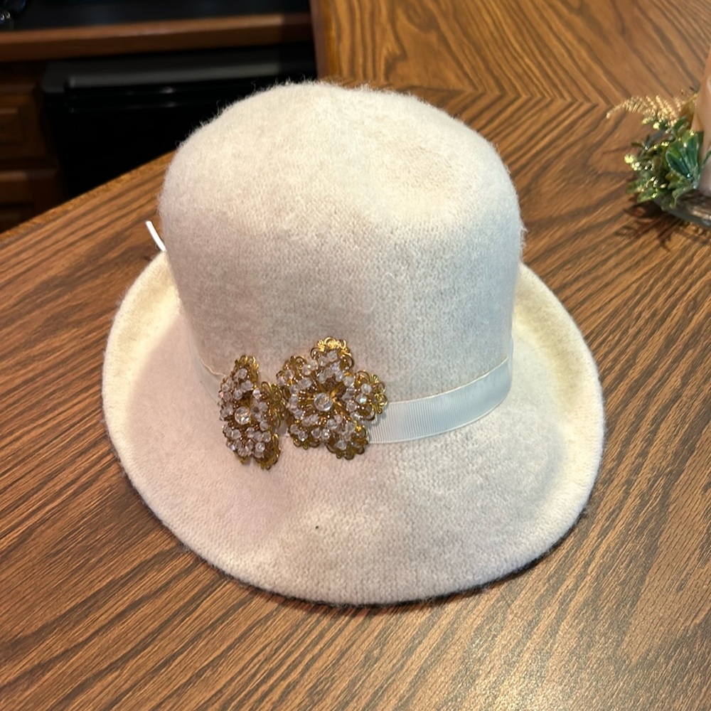 Collection 18 Women’s Adjustable Brim Hat with Ribbon and Decoration